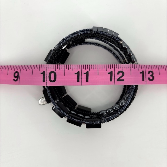 Hematite, Black Onyx, and Bead Wired Wrap Around Bracelet - Picture 10 of 10